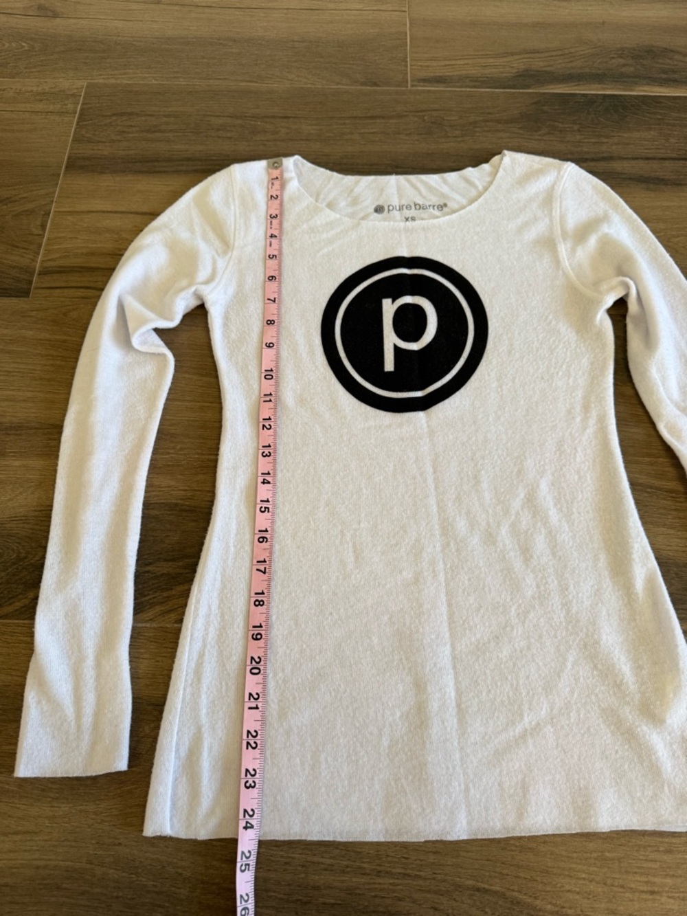 Pure Barre White Fuzzy Long Sleeve Top - Picture 2 of 6